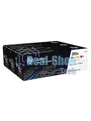 Картридж лазерный набор HP CF370AM № 305A голубой/пурпурный/желтый CLJ M451 (CE411A+CE412A+CE413A)