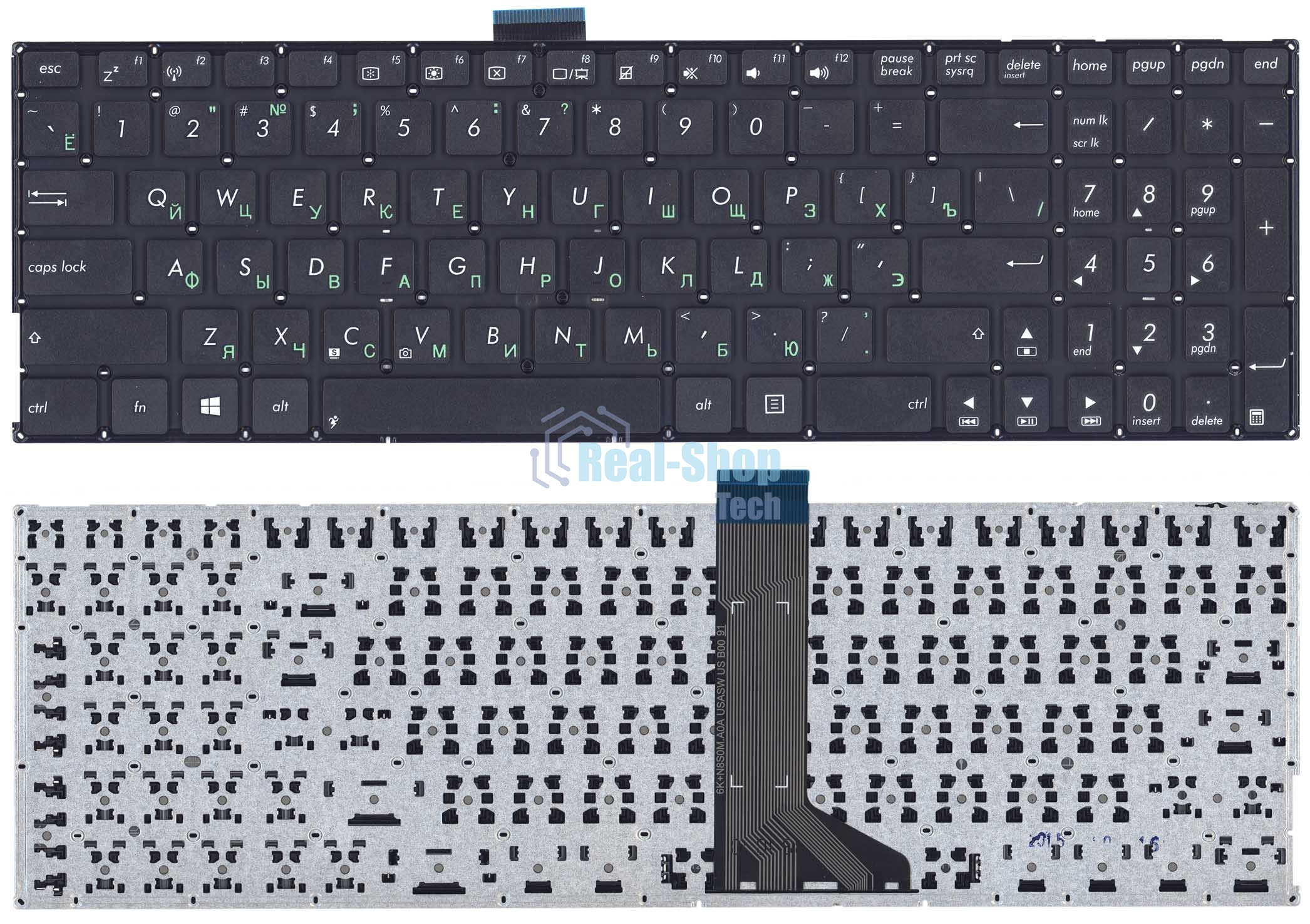 Клавиатура для ноутбука Asus X555L X553 черная (плоский ENTER)