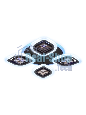 Светильник Ambrella light FA281/4 CF/TI кофе/янтарь 69W 530*530*80 (ПДУ РАДИО 2.4G)