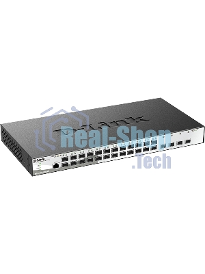 Коммутатор управляемый L2 DGS-1210-28XS/ME/B2A с 24 портами 100/1000Base-X SFP и 4 портами 10Gbase-X SFP+