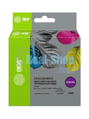 Картридж струйный Cactus CS-LC3619XLC голубой (18.4 мл) для Brother MFC-J2330DW/J2730DW/J3530DW/J3930DW