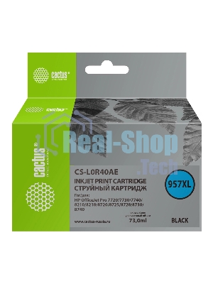 Картридж струйный Cactus CS-L0R40AE (957XL) черный (73 мл) для HP OfficeJet 8210/8218/8720/8725/8730