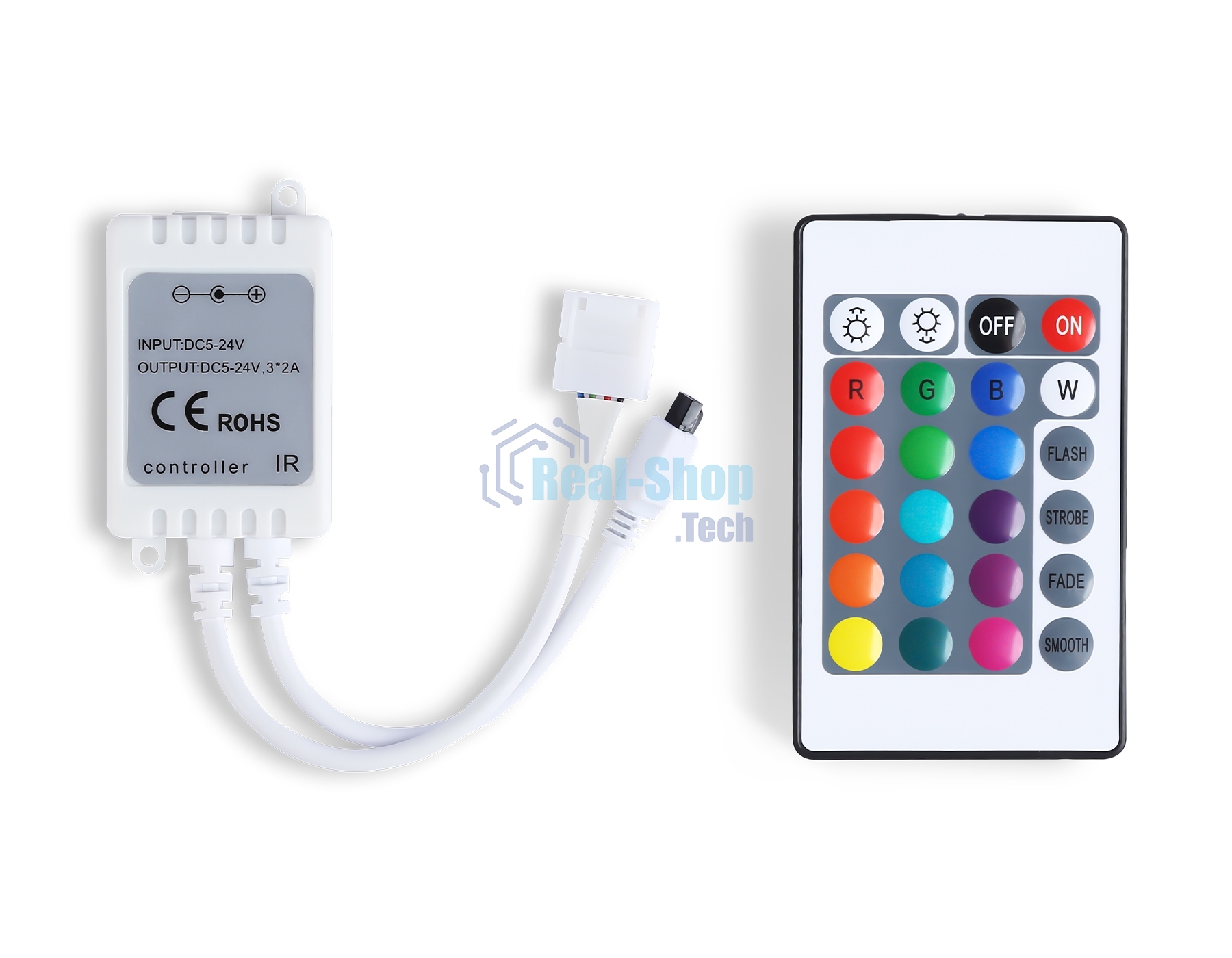Контроллер GS11201 RGB 6A 12V 72W/ 24V 144W (ПДУ ИК CR2025)