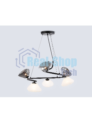 Светильник Ambrella light LH15003/6 BK/FR/SM черный/белый матовый/дымчатый G9*6 max 40W D630*1150