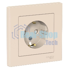 Розетка AtlasDesign с заземл. защ. шторки 16А в сборе беж. SchE ATN000244