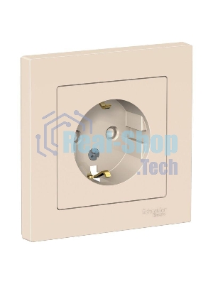 Розетка AtlasDesign с заземл. защ. шторки 16А в сборе беж. SchE ATN000244