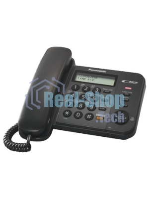 Телефон проводной Panasonic KX-TS2358RUB черный АОН,Caller ID,ЖКД,блокировка набора,выключение микрофона,кнопка 