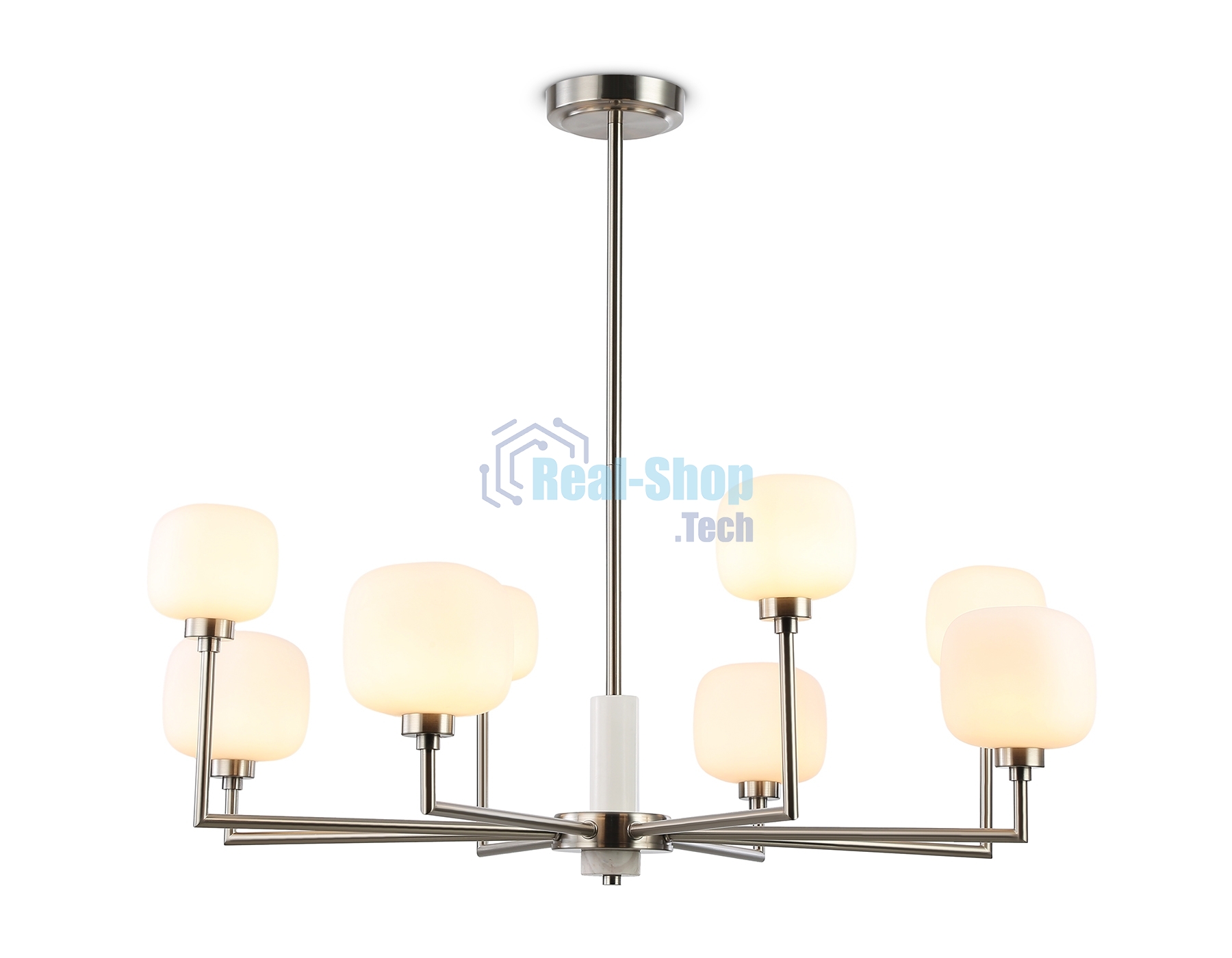 Люстра Ambrella light LH53003/8 SN/FR сатин никель/белый матовый G9*8 max 40W D830*680