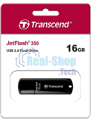 Флешка USB Transcend JetFlash 350 (TS16GJF350), 16Gb, USB 2.0, R/W 15/7, черный