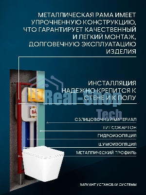 Комплект BAU 6 в 1: рамная инсталляция BAU NEO 45, унитаз подвесной безободковый Bau Stil, быстросъемное сиденье дюропласт микролифт, кнопка смыва BAU Stil, золото