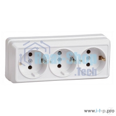 Розетка IEK ERO31-K01-16-DC РС23-3-ОБ 3 местн. с з/к 16А откр.уст. ОКТАВА (белый)