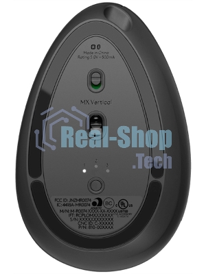 Мышь беспроводная/проводная Logitech MX Vertical графитовый, 4000 dpi, радиоканал, Bluetooth, USB, кнопки - 6