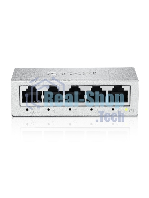 Коммутатор Zyxel GS-105B v5, 5 портов 1000 Мбит/с, настольный, металлический корпус