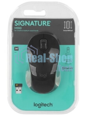 Мышь беспроводная Logitech M550 темно-серый/серый, 4000 dpi, радиоканал, Bluetooth, USB, кнопки - 3