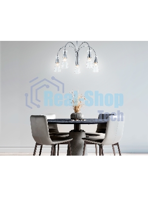 Люстра Ambrella light LH55651/5 СH/CL хром/прозрачный E14*5 max 40W D600*440
