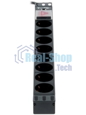 Блок распределения питания Lanmaster TWT-PDU19-16A8P-3.0 гор.размещ. 8xSchuko базовые 16A C14 3м