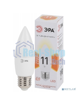 Лампа светодиодная ЭРА LED B35-11W-827-E27 (диод, свеча, 11Вт, тепл, E27)