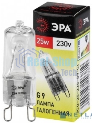 Лампа галогенная ЭРА G9-JCD-25-230V-Cl(100/1000/30000)