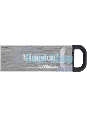 Флешка USB Kingston DataTraveler Kyson (DTKN/512Gb), 512Gb, USB 3.2 Gen 1, R/W 200/60, серебристый/черный