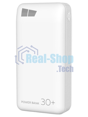 Портативный аккумулятор More choice (4620202550583) PB22-30 с кабелем 2USB 2.1A - 30000mAh белый