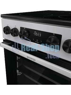 Плита электрическая Gorenje GEC5C41SG серый, конфорок 4 электрических, духовка 70 л, 50 см x 85 см x 59.4 см (без крышки)