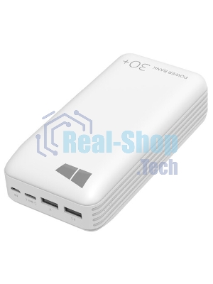 Портативный аккумулятор More choice (4620202550583) PB22-30 с кабелем 2USB 2.1A - 30000mAh белый