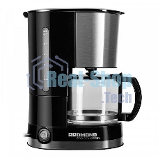 Кофеварка капельная Redmond RCM-M1507 черный/серебристый, исп. кофе - молотый, 0.6 л, 600 Вт