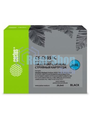 Картридж струйный Cactus CS-C9351C №21XL черный (20 мл) для HP DJ 3920/3940/D1360/D1460/D1470/D1560/D2330/D2360