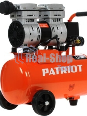 Компрессор Patriot WO 24-160 525306375 Безмасляный; Мощн. 1,1 кВт; Напр. 230В Об. двиг.: 2850 об/мин; Производительность: 160 л/мин; Объем ресивера: 24 л; Давление: 8 бар