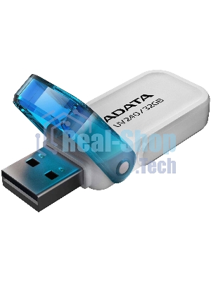 Флешка USB ADATA UV240 (AUV240-32G-RWH), 32Gb, USB 2.0, R/W 15/5, белый/синий
