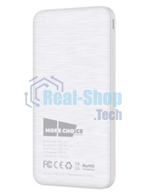 Портативный аккумулятор More choice (4620202550606) PB55-10 с кабелем 1USB 3.0A - 10000mAh белый
