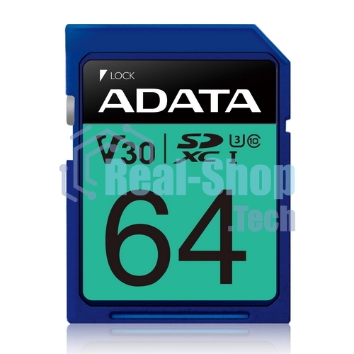 Флеш карта SD ADATA 64Gb ADATA Premier Pro SDXC Class 10 UHS-I U3 V30S 95/60 MB/s