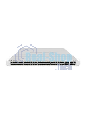 Коммутатор CRS354-48P-4S+2Q+RM Cloud Router Switch 354-48P-4S+2Q+RM with 48 x Gigabit RJ45 LAN (all PoE-out), 4 x 10G SFP+ cages, 2 x 40G QSFP+ cages, RouterOS L5, 1U rackmount enclosure, 750W PSU