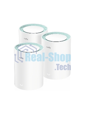 Бесшовный Mesh роутер Cudy M1300 (M1300 3-PACK) AC1200 10/100/1000BASE-TX/Wi-Fi белый (упак.:3шт)