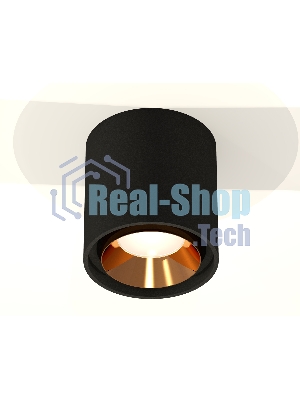 Светильник Ambrella Light XS7723004 SBK/PYG черный песок/золото желтое полированное MR16 GU5.3 (C7723, N7034)