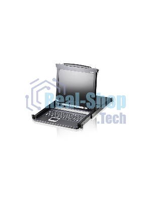 Переключатель/switch, KVM, 1 user консоль LCD/ЖК 19 =16 cpu/портов/port PS2/USB+VGA, с KVM-шнурами PS2 1х1.8м.;USB 1x1.8м., 1280x1024, 1U 19, исп.спец.шнуры, OSD, каскад 256, лат./рус.клав 16PLCD KVMP SWITCH 19INCH