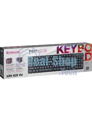 Клавиатура проводная Defender Daily HB-162, USB, черный