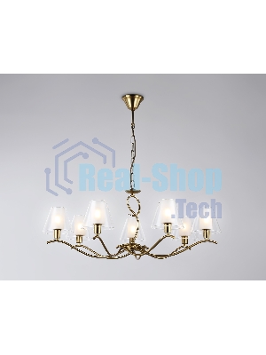 Люстра Ambrella light LH57093/7 BS/FR латунь/белый матовый E14/7 max 40W D840*790