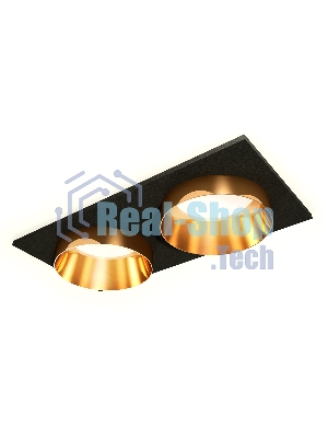 Комплект встраиваемого светильника Ambrella light XC6526024 SBK/PYG черный песок/золото желтое полированное MR16 GU5.3 (C6526, N6134)