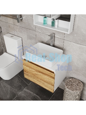 Комплект для ванной, 3 предмета (Тумба Bau Dream Blackwood 60, раковина BAU Hotel 48х37, смеситель для раковины высокий Hotel Still, нержавеющая сталь)