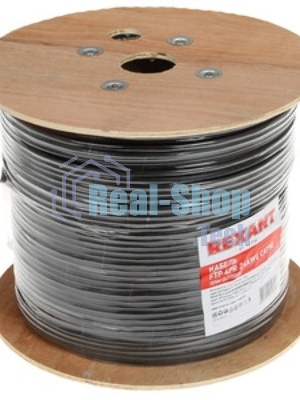 Кабель витая пара Rexant FTP 4PR 24AWG, cat.5e наружный (OUTDOOR) (бухта 305м) (в коробке)