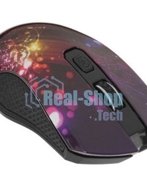 Мышь беспроводная Qumo Fractal M25 черный, 1600 dpi, радиоканал, USB, кнопки - 4