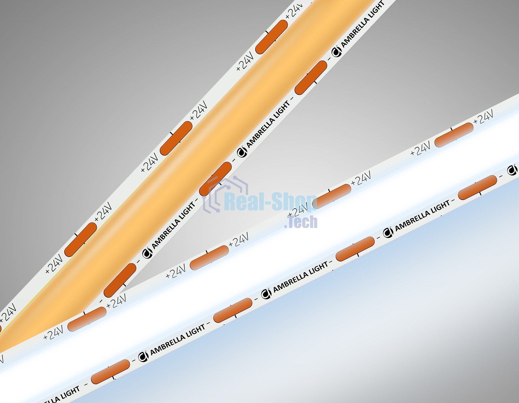 Светодиодная лента Ambrella light GS4803 COB 616Led/19W m/ 24V IP20 6500K/ 5m*12mm*2mm (2 конт.)
