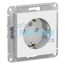 Розетка с заземлением со шторками Schneider-electric ATN000145 ATLASDESIGN, 16А, механизм, БЕЛЫЙ