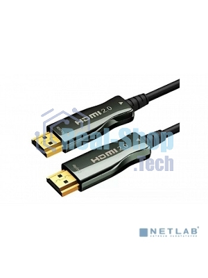 Кабель HDMI AOC-HM-HM-20M Wize, оптический, 20 м, 4K/60HZ, v.2.0, ARC, 19M/19M, черный, коробка