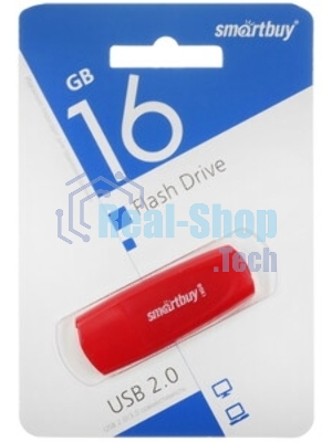 Флешка USB Smartbuy Scout Red (SB016Gb2SCR), 16Gb, USB 2.0, R/W 15/8, красный