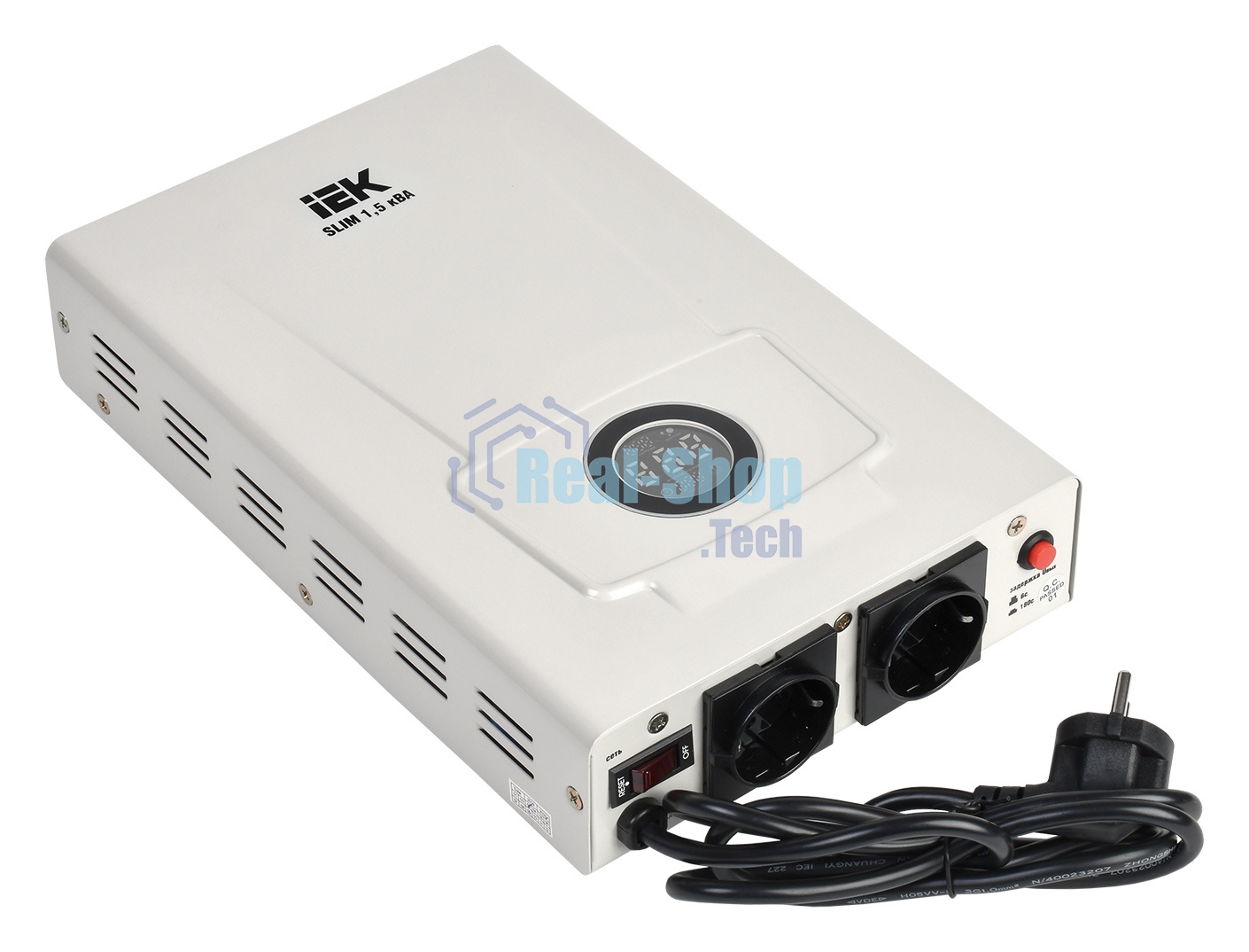 Стабилизатор напряжения IEK Slim 1.5кВА однофазный белый (IVS22-1-D15-09)