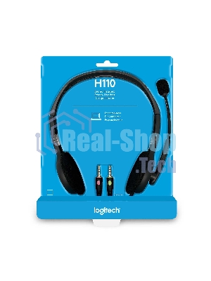 Гарнитура Logitech H110 серебристый, проводная, 3.5 мм