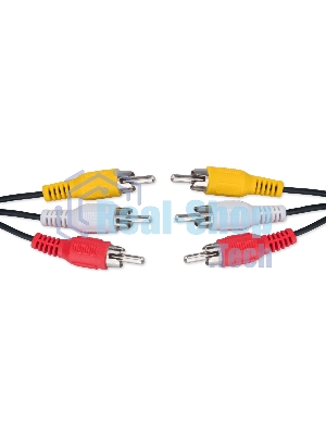 Кабель аудио/видео Cablexpert CCV-539-1.8M-N, 3xRCA/3xRCA, 1.8м, черный, пакет