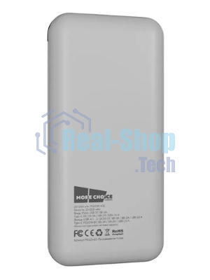 Портативный аккумулятор More choice (4620202550552) PB22-20 с кабелем 2USB 2.1A - 20000mAh белый